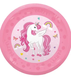 Decorata Party Plastiktallerkner - 4-pak - 21 cm - Unicorn Rainb