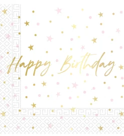 Decorata Party Servietter - 20-pak - 33x33 cm - Birthday Candles