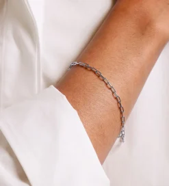 Design Letters Armbånd - Chunky Square - Small - Sølv