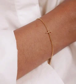 Design Letters Armbånd - F - 18K Guldbelagt