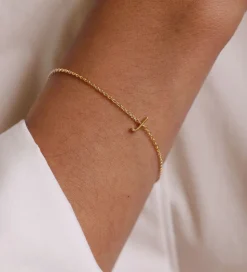 Design Letters Armbånd - J - 18K Guldbelagt