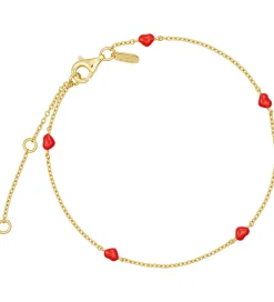 Design Letters Armbånd - Little Big Love - Guld/Rød