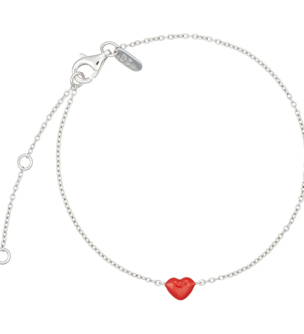 Design Letters Armbånd - Little Big Love - Sølv/Rød