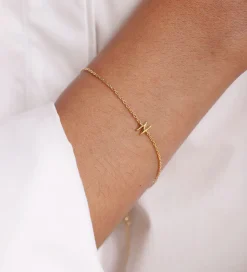 Design Letters Armbånd - N - 18K Guldbelagt