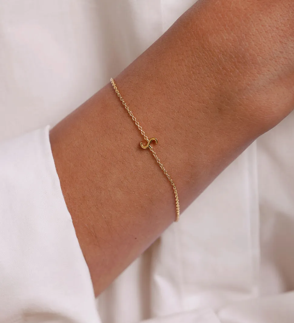 Design Letters Armbånd - S - 18K Guldbelagt