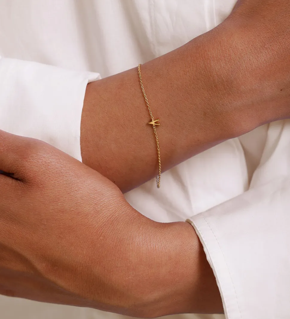 Design Letters Armbånd - V - 18K Guldbelagt