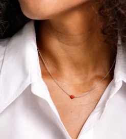 Design Letters Halskæde - Little Big Love - Sølv/Rød