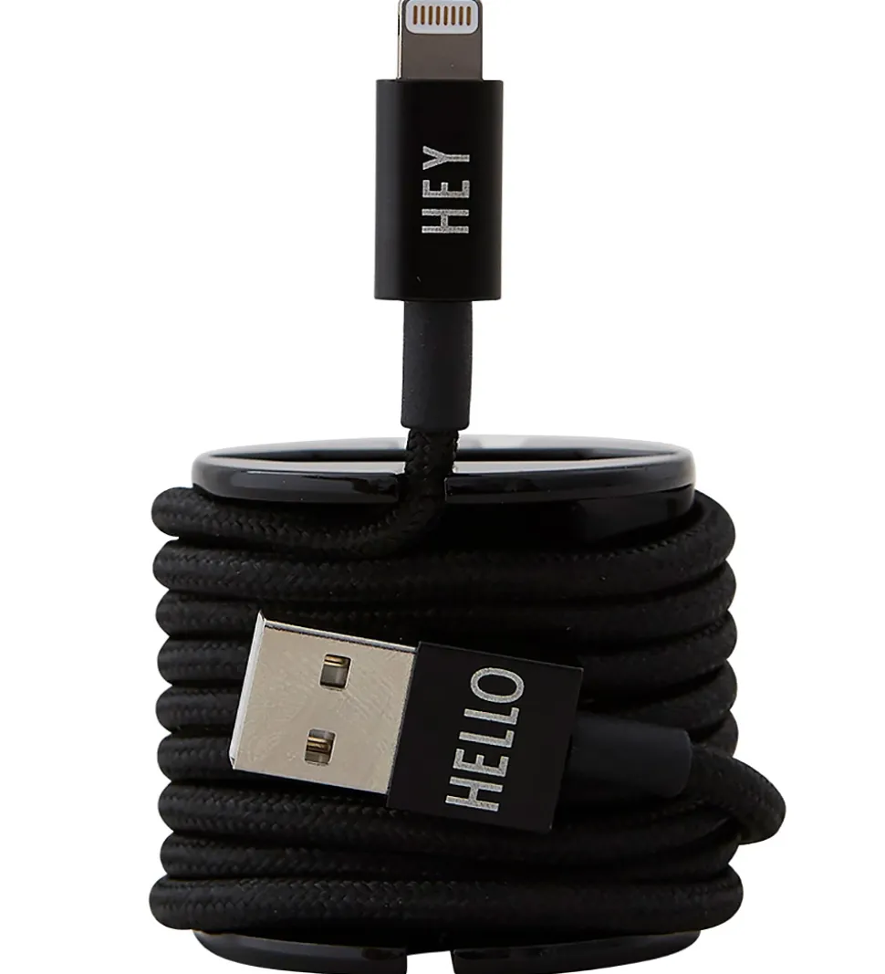 Design Letters Opladerkabel - iPhone - USB-A/Lightning - Sort