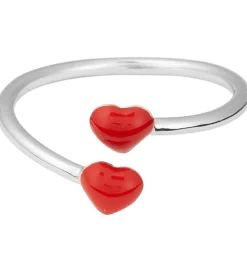 Design Letters Ring - Little Big Love - Sølv/Rød