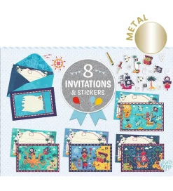 Djeco Invitationer - 8 Stk. - Pirater