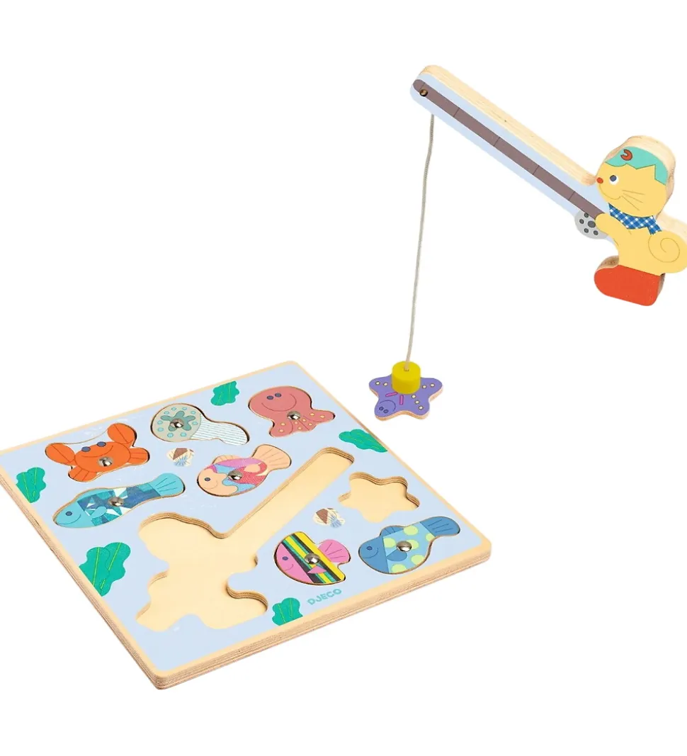 Djeco Magnetlegetøj - Puzz & Fish Bariolo - 9 Brikker