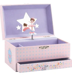 Djeco Smykkeskrin m. Musik - 18x10x13 cm - Ballerina