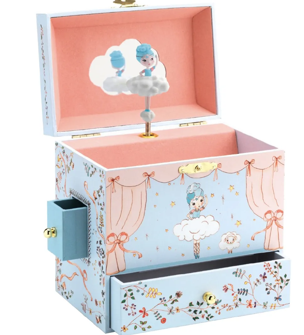 Djeco Smykkeskrin m. Musik - 16x17x10 cm - Ballerina På Scenen