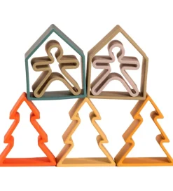 Dëna Aktivitetslegetøj - Silikone - 9 Dele - Nature