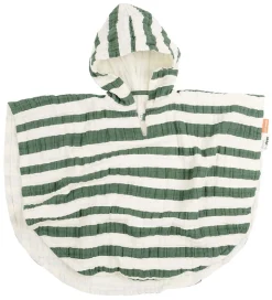 Done By Deer Badeponcho - Stripes Green