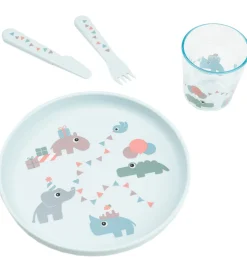 Done by Deer Spisesæt - 4 Dele - Celebration Blue