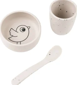 Done by Deer Spisesæt - Silikone - 3 dele - Birdiee Sand