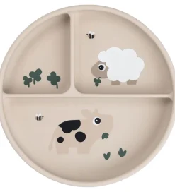 Done By Deer Stick And Stay Inddelt Tallerken - Tiny Farm - Sand