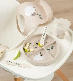 Done By Deer Stick And Stay Inddelt Tallerken - Tiny Farm - Sand