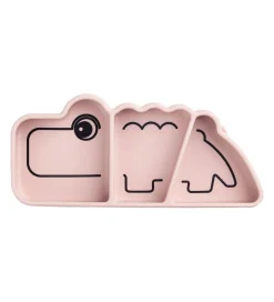 Done By Deer Tallerken - Silikone - 3 Rum - Stick & Stay - Croco