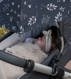 Dooky Parasol/Paraply Til Klapvogn - UV50+ - Romantic Leaves Bla