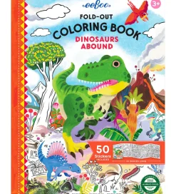 Eeboo Fold Ud Malebog m. Klistermærker - Dinosaurer