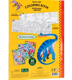 Eeboo Fold Ud Malebog m. Klistermærker - Dinosaurer