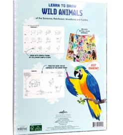 Eeboo Malebog - Lær At Tegne - Vilde Dyr