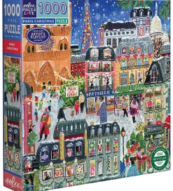 Eeboo Puslespil - 1000 Brikker - 58,4x58,4 cm - Paris Christmas