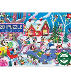 Eeboo Puslespil - 20 Brikker - 28x38 cm - Woodland Winter