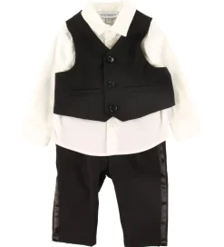Emporio Armani Sæt - Skjorte/Vest/Bukser - Sort/Hvid
