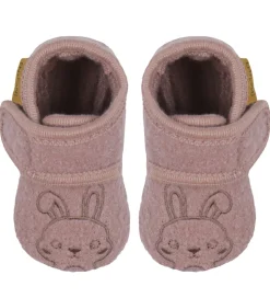 En Fant Hjemmesko - Uld - Marron m. Kanin