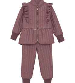 En Fant Termotøj - Rose Taupe m. Flæser/Glitter