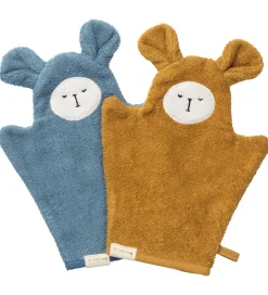 Fabelab Badehandske - 2-pak - Bjørn - Blue Spruce Mix