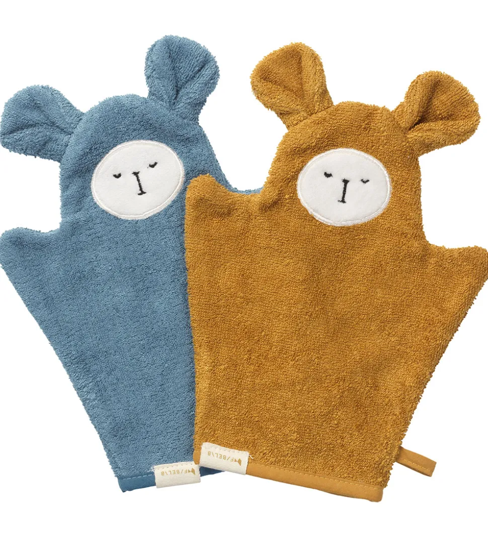 Fabelab Badehandske - 2-pak - Bjørn - Blue Spruce Mix