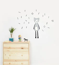 Fabelab Wallstickers - Dreamy Friend Cat - Grå m. Kat