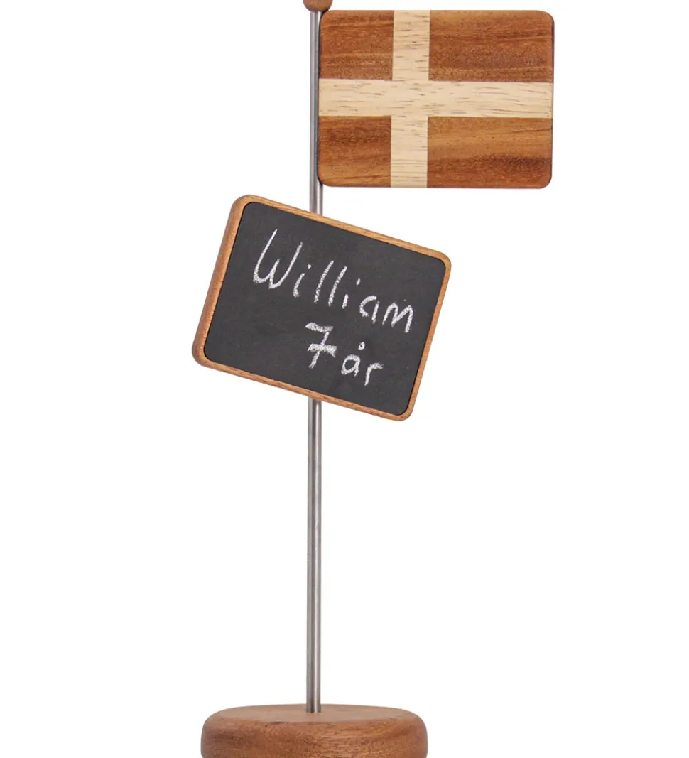 FableWood Magnetisk Bordflag m. Tavle - H. 30 cm - Natur/Stål