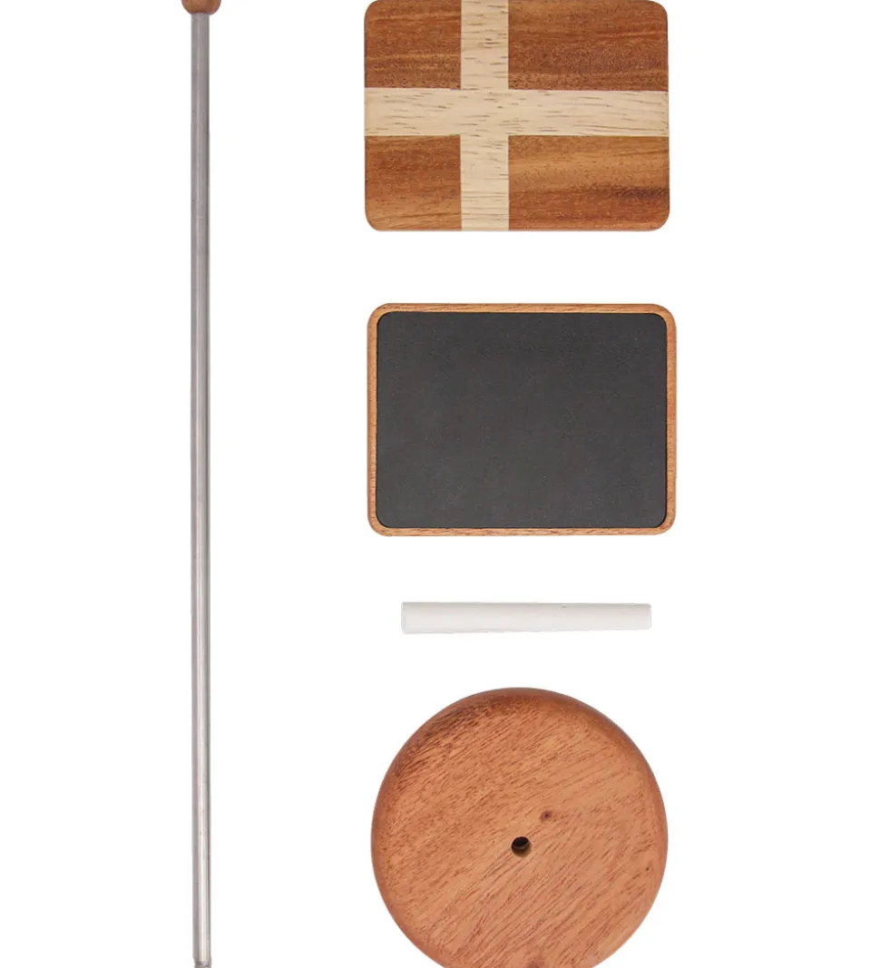 FableWood Magnetisk Bordflag m. Tavle - H. 30 cm - Natur/Stål