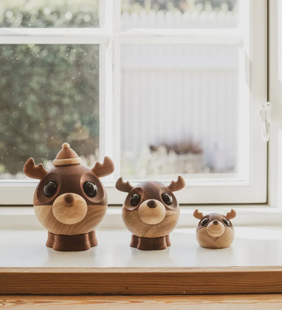 FableWood Pick-Me-Up Rensdyr - Rolf - 9 cm - Natur