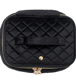 Fan Palm Toilettaske - Large - Quiltet Velour - Black Velvet