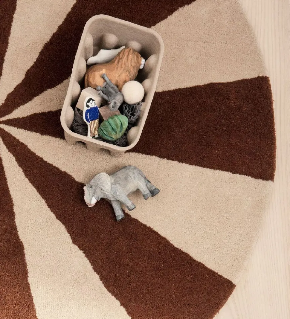 Ferm Living Gulvtæppe - 70 cm - Uld - Dark Brick/Off White