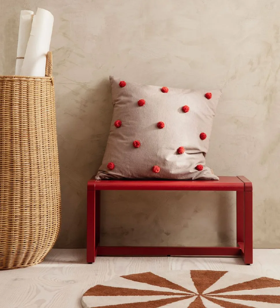 Ferm Living Gulvtæppe - 70 cm - Uld - Dark Brick/Off White