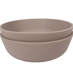 Filibabba Skål - Silikone - 2-Pak - Warm Grey