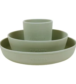 Filibabba Spisesæt - Silikone - 3 dele - Green