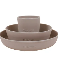 Filibabba Spisesæt - Silikone - 3 dele - Warm Grey