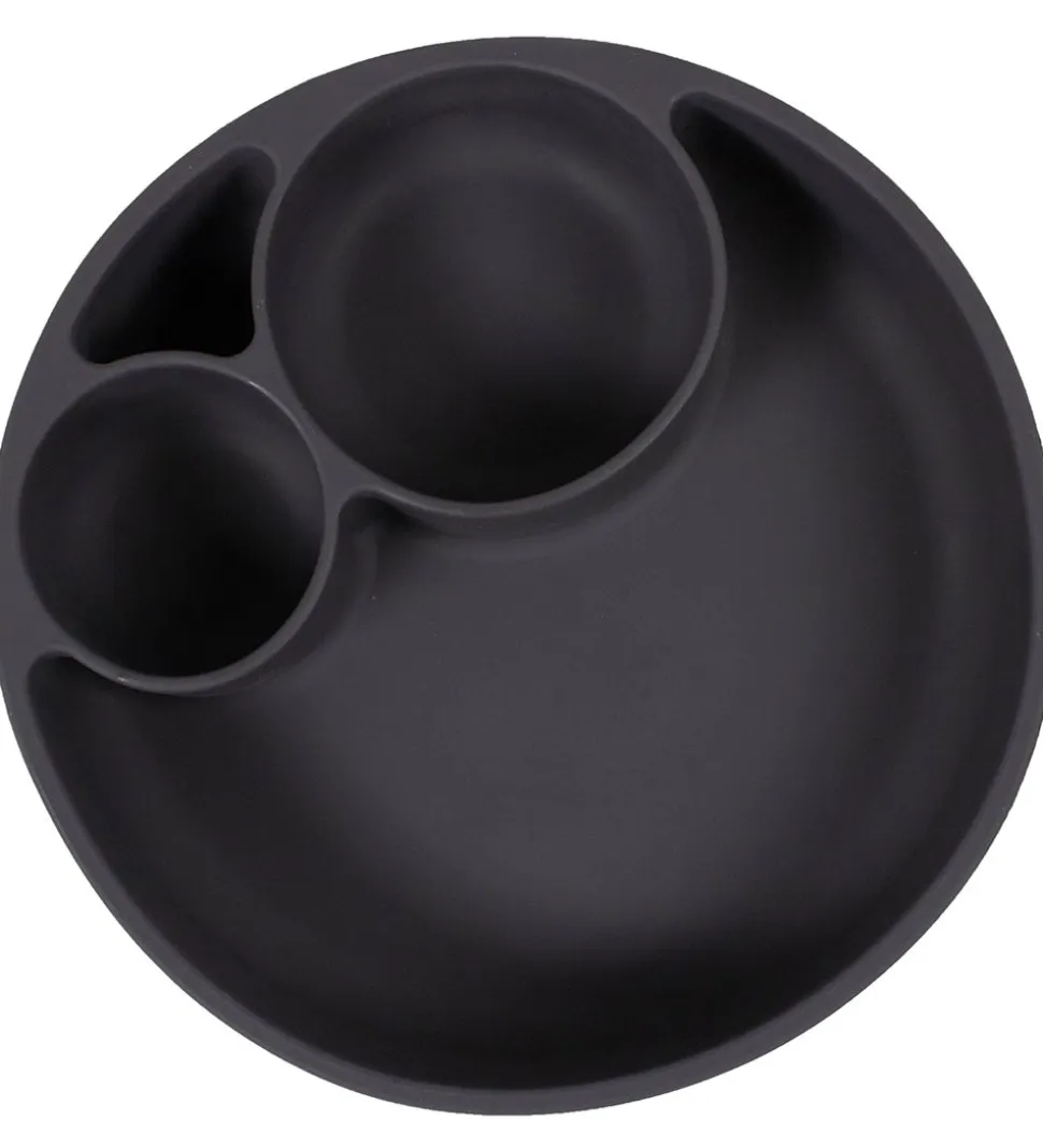 Filibabba Tallerken - Silikone - Ruminddelt - Stone Grey