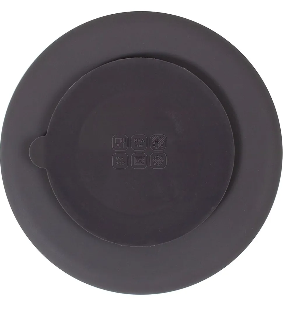 Filibabba Tallerken - Silikone - Ruminddelt - Stone Grey