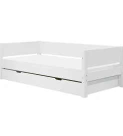 Flexa Enkeltseng m. Udtræksfunktion - 210x101x66,5 cm - Hvid