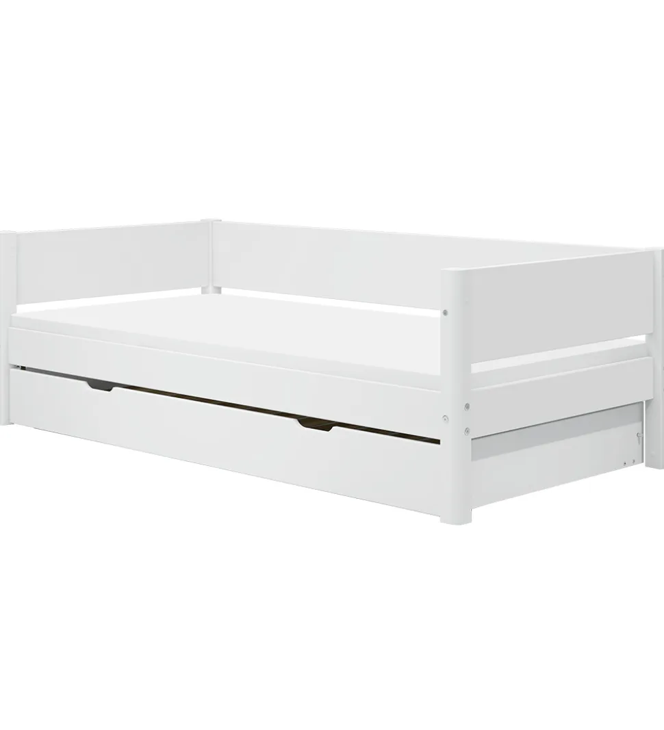 Flexa Enkeltseng m. Udtræksfunktion - 210x101x66,5 cm - Hvid