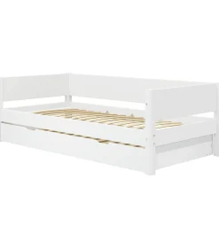 Flexa Enkeltseng m. Udtræksfunktion - 210x101x66,5 cm - Hvid